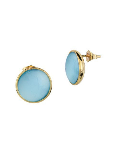 Orecchini placcati oro giallo con cristalli celeste BOCCADAMO