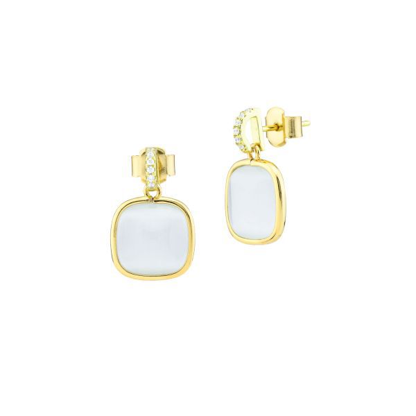 Orecchini placcati oro giallo con cristallo white e zirconi BOCCADAMO