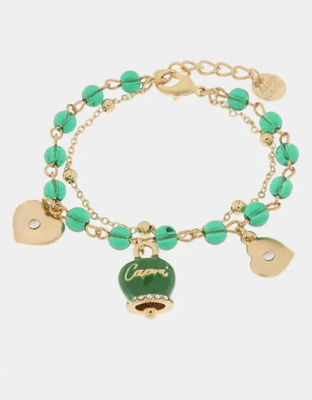 Bracciale in Metallo Con campanella portafortuna Capri AMOCAPRI