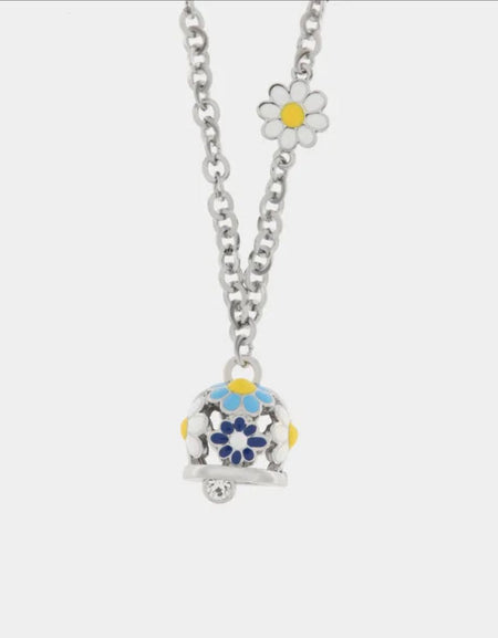 Collana in Metallo campanella con fiori blu AMOCAPRI