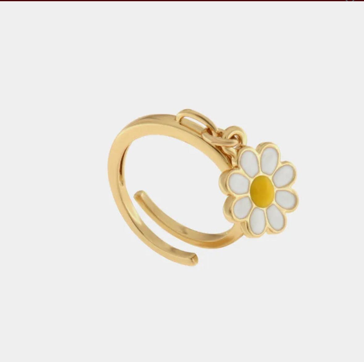 Anello in Metallo con ciondolo margherita colorata AMOCAPRI