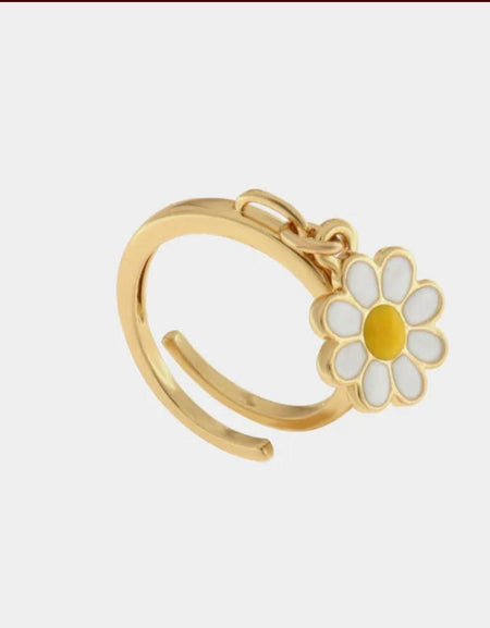 Anello in Metallo con ciondolo margherita colorata AMOCAPRI