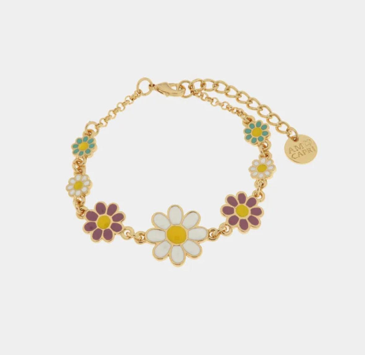 Bracciale in Metallo con margherite colorate AMOCAPRI