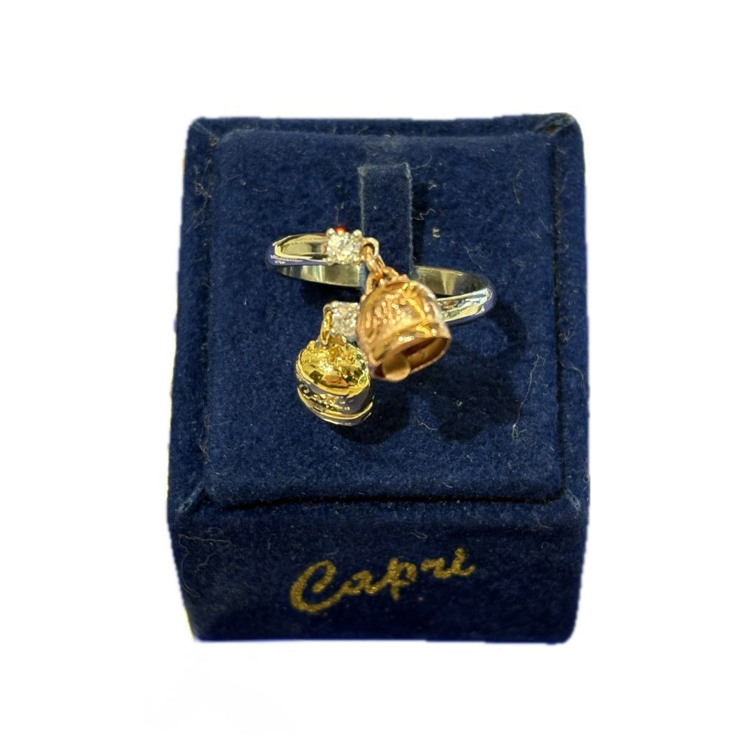 Anello contrariè regolabile con campanella piccola CAPRI byMeg