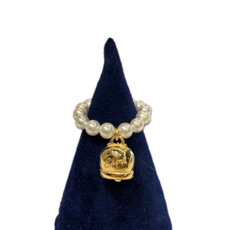 Anello molla con perline e campanelle media in argento 925 CAPRI byMeg