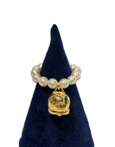 Anello molla con perline e campanelle media in argento 925 CAPRI byMeg