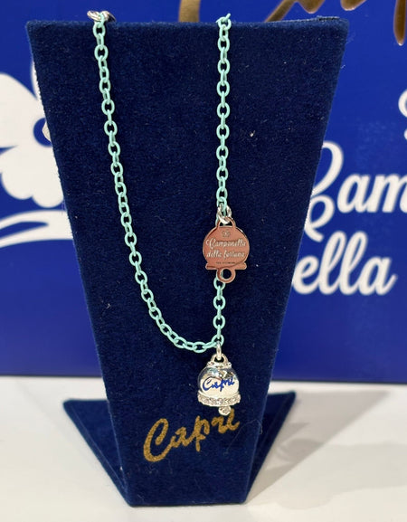 Bracciale catena smaltata con campanella in argento 925 CAPRI byMeg