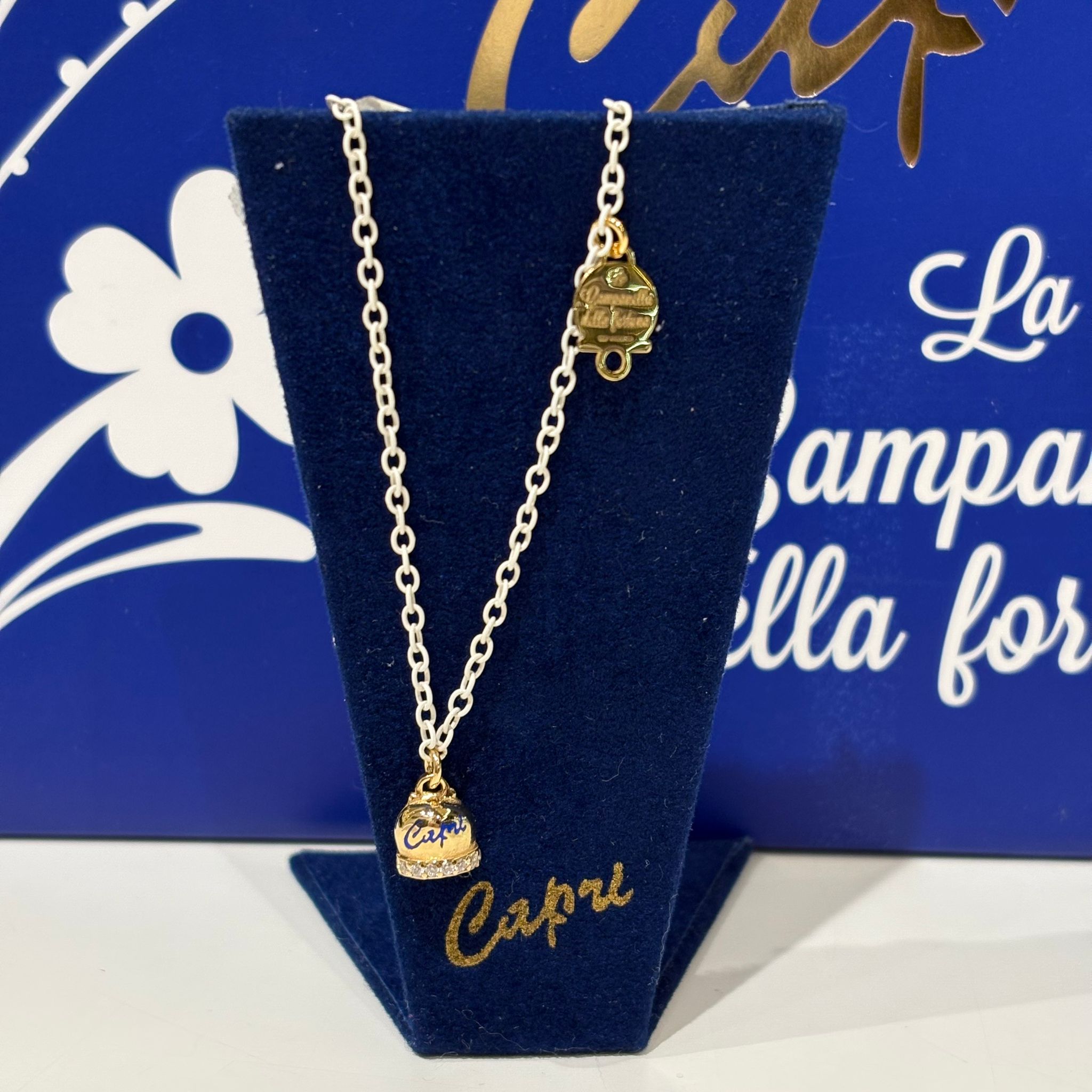 Bracciale catena smaltata con campanella in argento 925 CAPRI byMeg