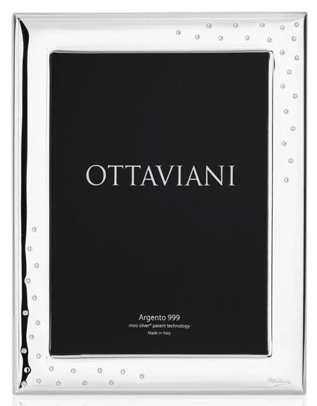 OTTAVIANI - Portafoto Miro Silver Notte Stellata impreziosito con luminosi cristalli bianchi