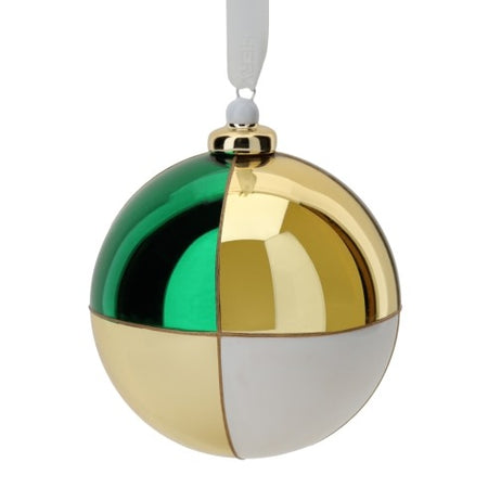 HERVIT Sfera vetro Boreale Quarters 10cm Verde/Oro