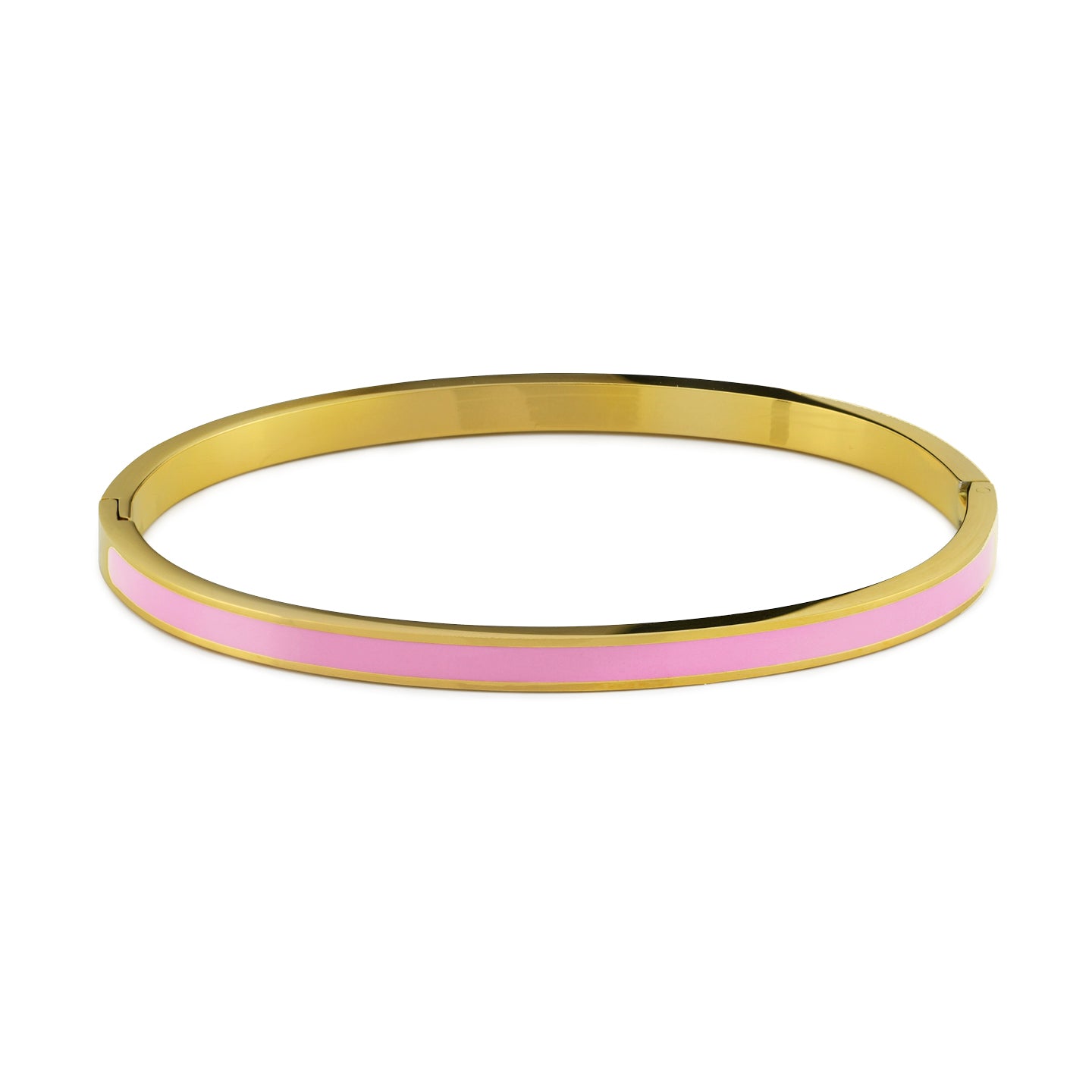 BOCCADAMO MYA Bracciale Rigido Dorato Smalto Rosa