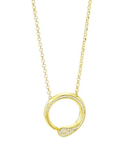 BOCCADAMO Collana Girocollo Caleida Pendente Contrariè Gocce Dorato con Zirconi Bianchi