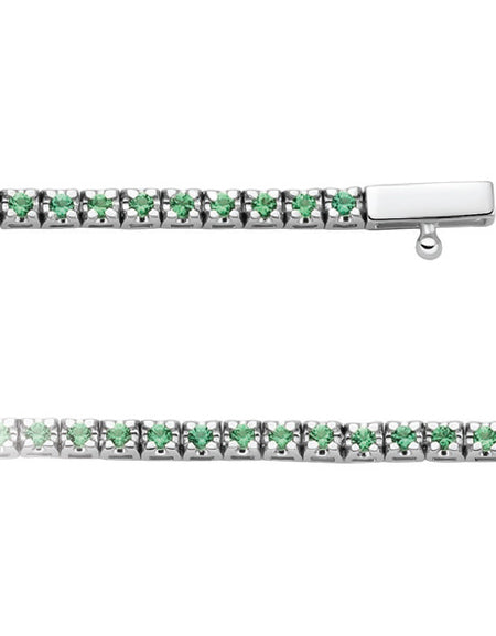 DonnaOro Bracciale Tennis Incontri Smeraldi 0.49ct in Oro Bianco 18kt