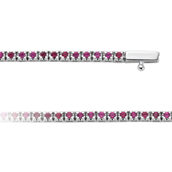 DonnaOro Bracciale Tennis Incontri Rubini 0.55ct in Oro Bianco 18kt