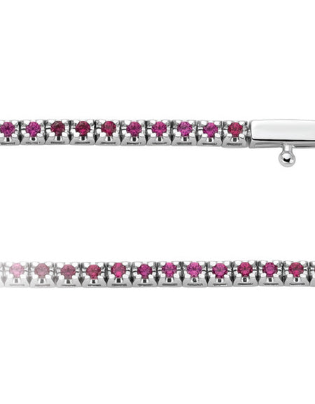 DonnaOro Bracciale Tennis Incontri Rubini 0.55ct in Oro Bianco 18kt