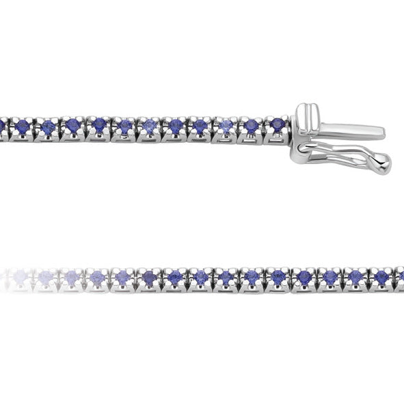 DonnaOro Bracciale Tennis Incontri Zaffiri 0.63ct in Oro Bianco 18kt