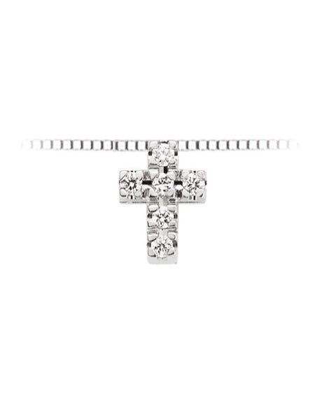 LUCE DI DONNAORO Collana Croce Diamanti 0.03ct 116 in Oro Bianco 18kt
