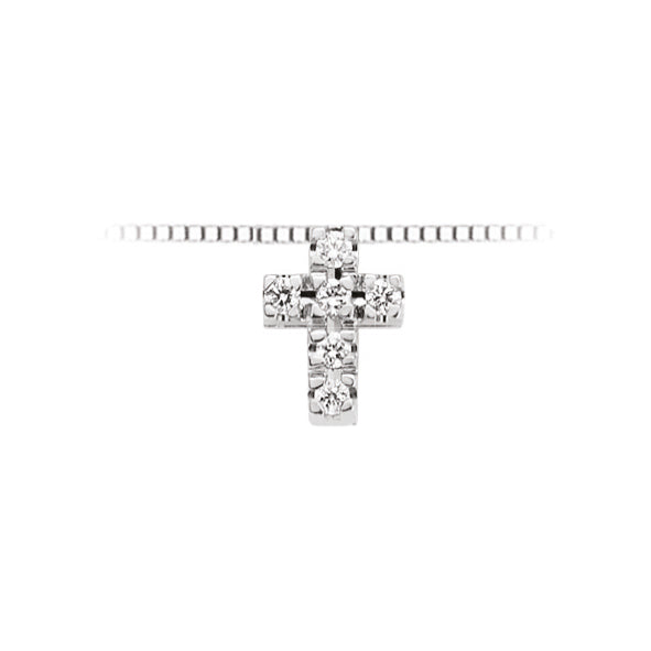 LUCE DI DONNAORO Collana Croce Diamanti 0.03ct 116 in Oro Bianco 18kt