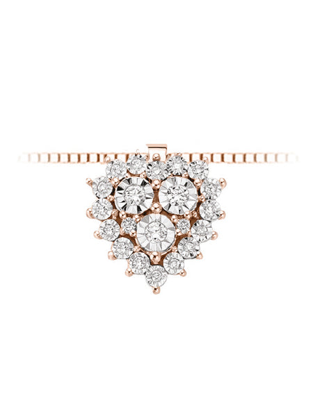 LUCE DI DONNAORO Collana Cuore di Diamanti in Oro Rosa 18kt