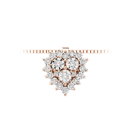 LUCE DI DONNAORO Collana Cuore di Diamanti in Oro Rosa 18kt