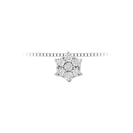 LUCE DI DONNAORO Collana Stella di Diamanti 0.03ct in Oro Bianco 18kt