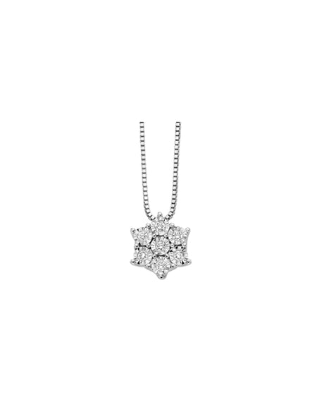 LUCE DI DONNAORO Collana Stella di Diamanti 0.03ct in Oro Bianco 18kt