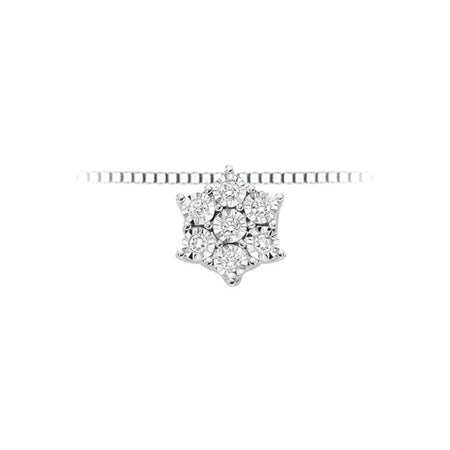 LUCE DI DONNAORO Collana Stella di Diamanti 0.04ct in Oro Bianco 18kt