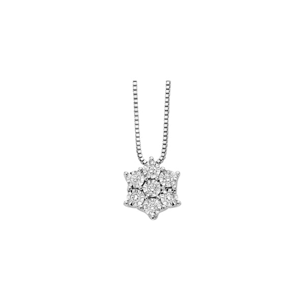 LUCE DI DONNAORO Collana Stella di Diamanti 0.05ct in Oro Bianco 18kt