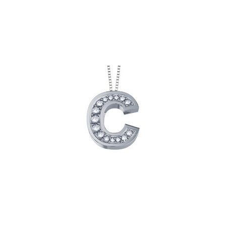 LUCE DI DONNAORO Collana Lettera C con Diamanti in Oro 18k