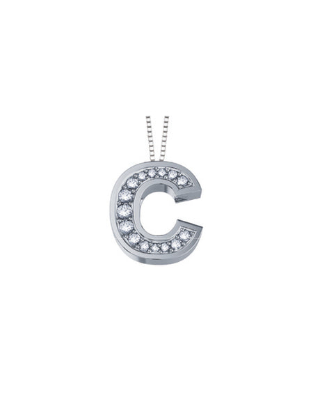 LUCE DI DONNAORO Collana Lettera C con Diamanti in Oro 18k