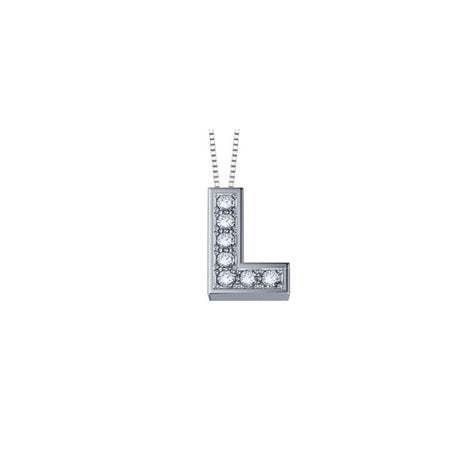 LUCE DI DONNAORO Collana Lettera L con Diamanti in Oro 18kt