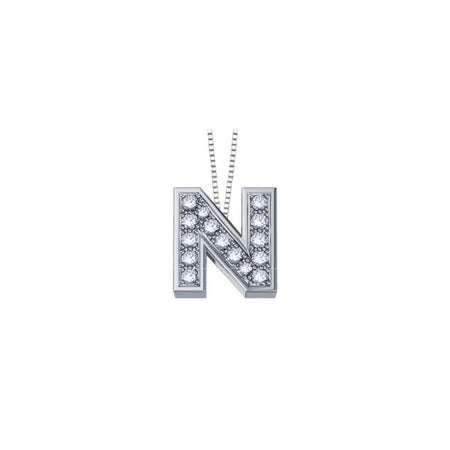 LUCE DI DONNAORO Collana Lettera N con Diamanti in Oro 18kt