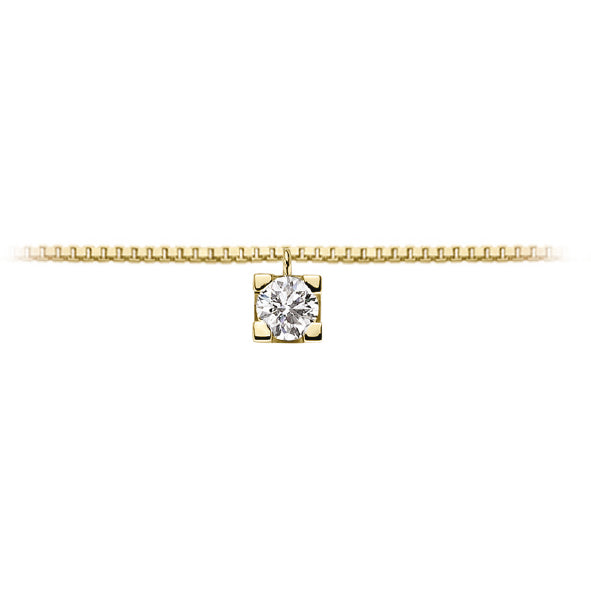 LUCE DI DONNAORO Collana Punto Luce Griffes Quadrate 0.02ct in Oro Giallo 18kt