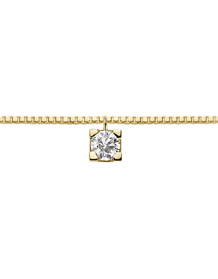 LUCE DI DONNAORO Collana Punto Luce Griffes Quadrate 0.02ct in Oro Giallo 18kt