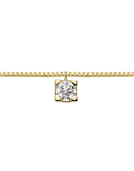 LUCE DI DONNAORO Collana Punto Luce Griffes Quadrate 0.04ct in Oro Giallo 18kt