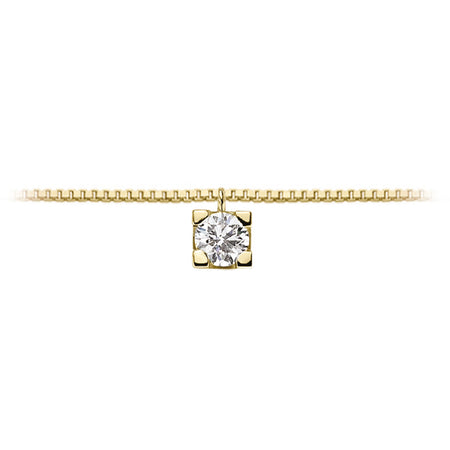 LUCE DI DONNAORO Collana Punto Luce Griffes Quadrate 0.04ct in Oro Giallo 18kt