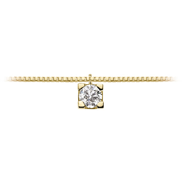 LUCE DI DONNAORO Collana Punto Luce Griffes Quadrate 0.06ct in Oro Giallo 18kt