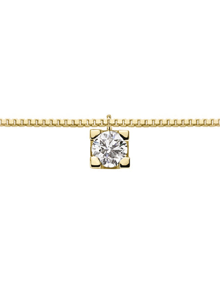 LUCE DI DONNAORO Collana Punto Luce Griffes Quadrate 0.06ct in Oro Giallo 18kt