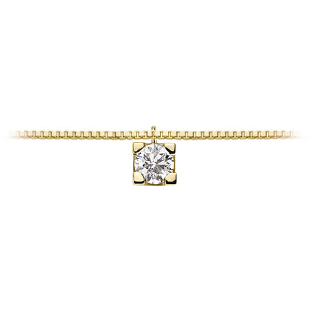 LUCE DI DONNAORO Collana Punto Luce Griffes Quadrate 0.06ct in Oro Giallo 18kt
