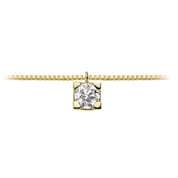 LUCE DI DONNAORO Collana Punto Luce Griffes Quadrate 0.08ct in Oro Giallo 18kt