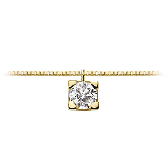 LUCE DI DONNAORO Collana Punto Luce Griffes Quadrate 0.11ct in Oro Giallo 18kt