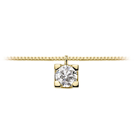 LUCE DI DONNAORO Collana Punto Luce Griffes Quadrate 0.11ct in Oro Giallo 18kt