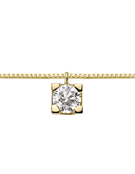 LUCE DI DONNAORO Collana Punto Luce Griffes Quadrate 0.11ct in Oro Giallo 18kt