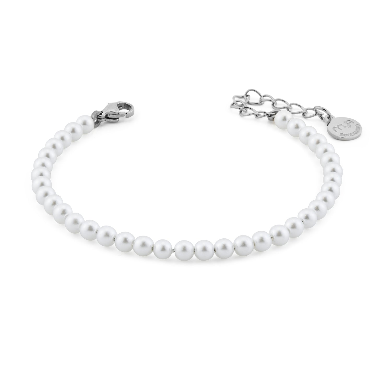 BOCCADAMO MYA Bracciale di Perle 4mm in acciaio