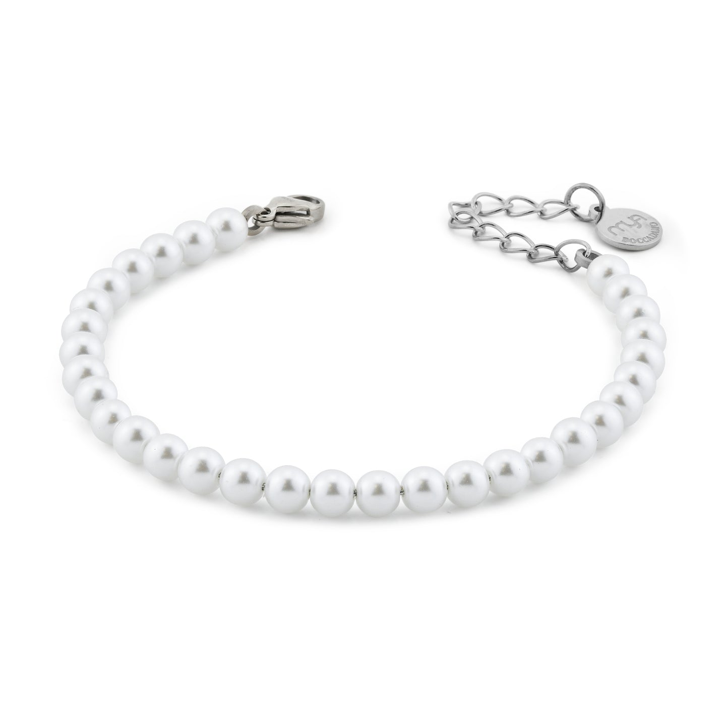 BOCCADAMO MYA Bracciale di Perle 5mm in acciaio