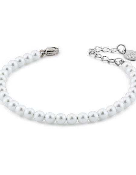 BOCCADAMO MYA Bracciale di Perle 5mm in acciaio