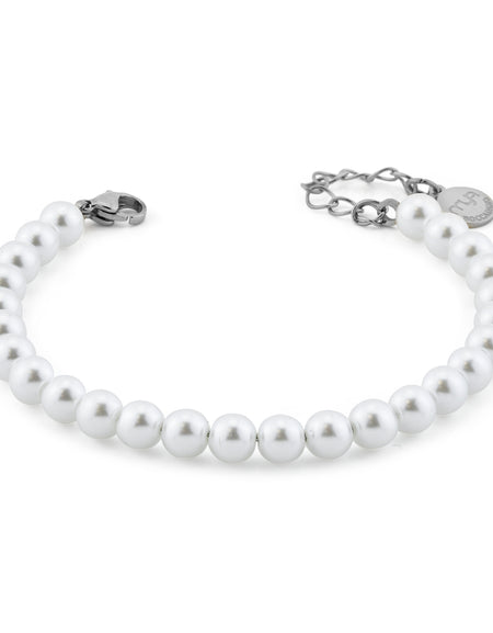 BOCCADAMO MYA Bracciale di Perle 6mm in acciaio