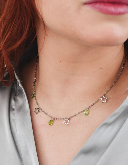 BOCCADAMO MYA Collana Charms Stelle e Cristalli Verdi