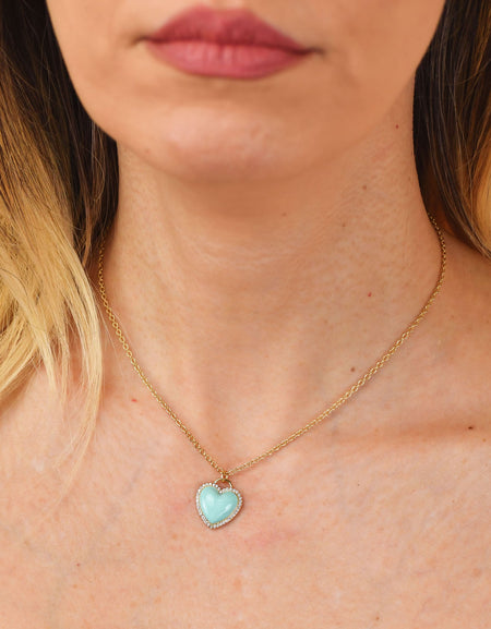 BOCCADAMO MYA Collana Mira con Cuore smalto Verde Acqua