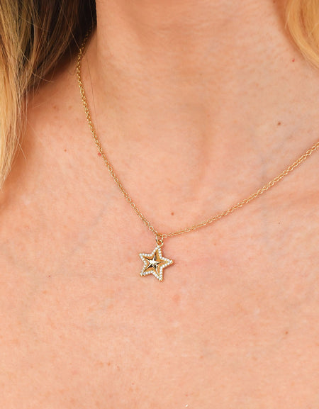 BOCCADAMO MYA Collana Mira Dorata con Stella lucida e zirconi bianchi